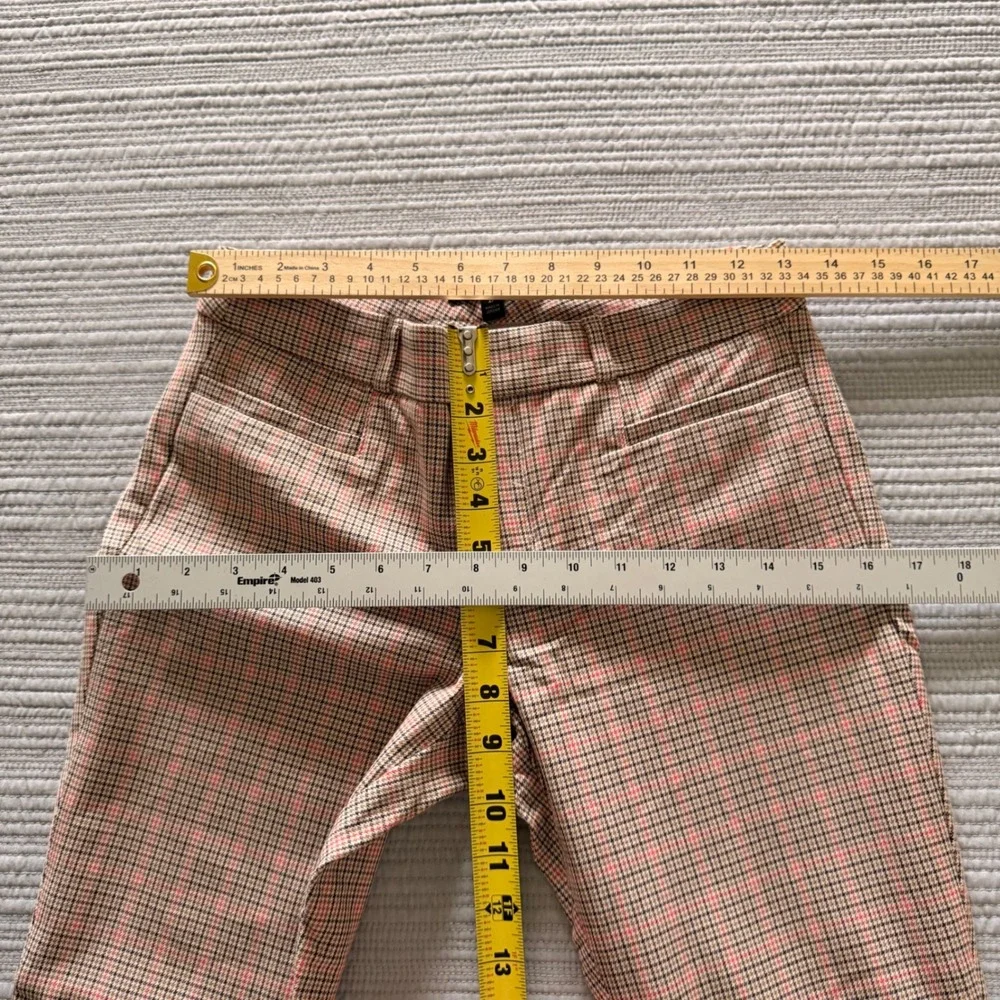 Banana RepublicvWomens Sloan Plaid Pants Pink Brown Check Slim Ankle Trousers 2P